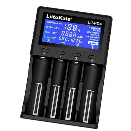 Chargeur 4 batteries Lii-PD4 pour batterie 26650 18650 21700 18500 AA AAA