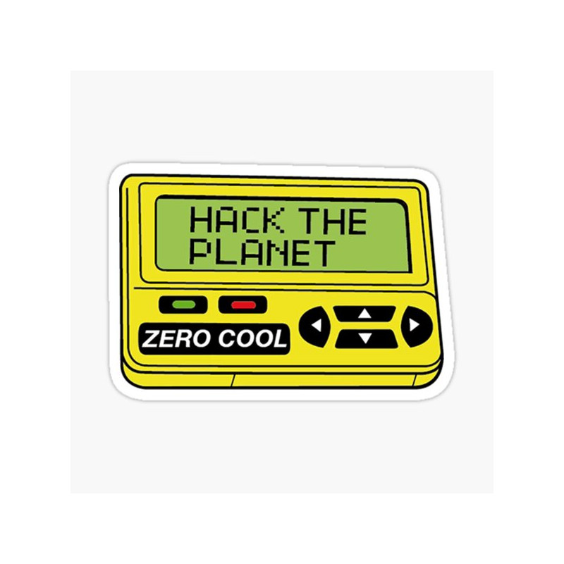Sticker hacking Hack the planet pager