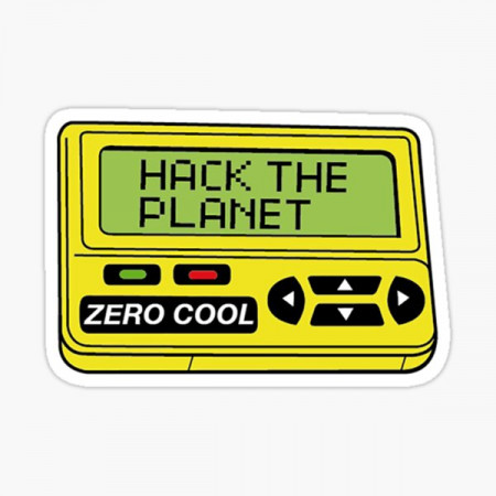 Sticker hacking Hack the planet pager