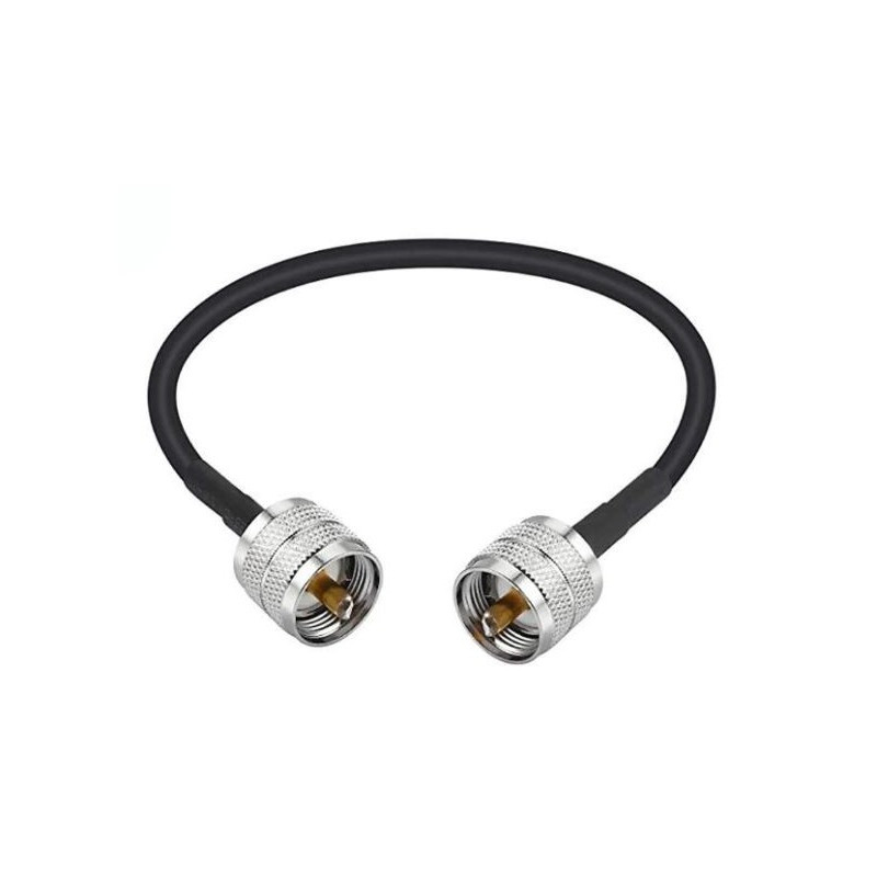 Lot De 2 Câbles RG58 PL259 Vers SO239 5 M - Rallonge Antenne Radio Voiture, Connecteurs UHF