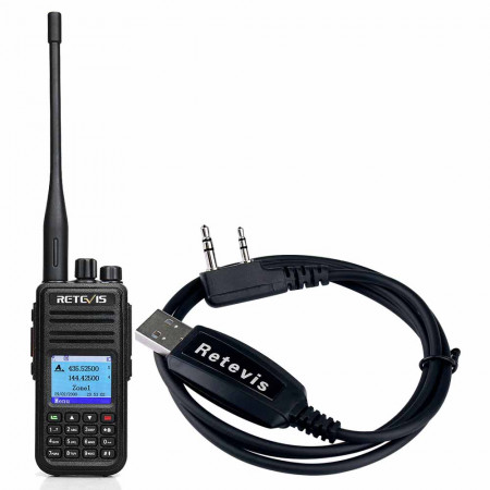 Retevis RT3S DMR Analogique VHF/UHF avec câble de programmation