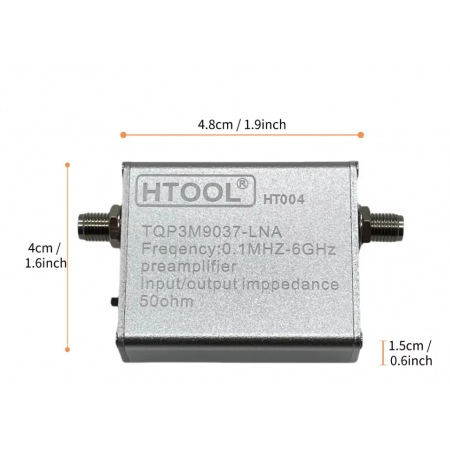 Préampli LNA HT004 20 db avec boitier de 0,1 Mhz à 6 Ghz avec batterie
