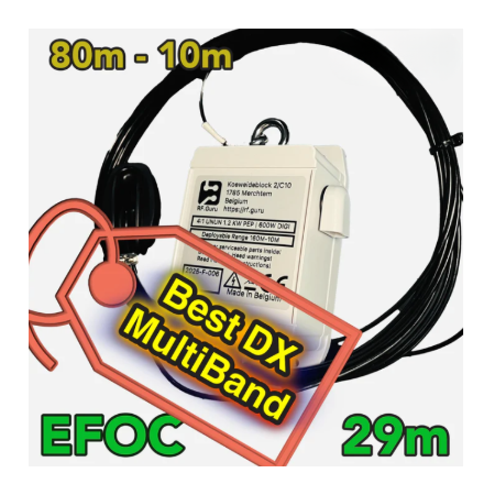 Antenne End Fed Off Center EFOC29 – HF Multibande 80 au 10m 2.4 Kw