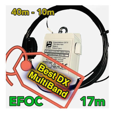 Antenne End Fed Off Center EFOC17– HF Multibande 40 au 10m 2.4 Kw